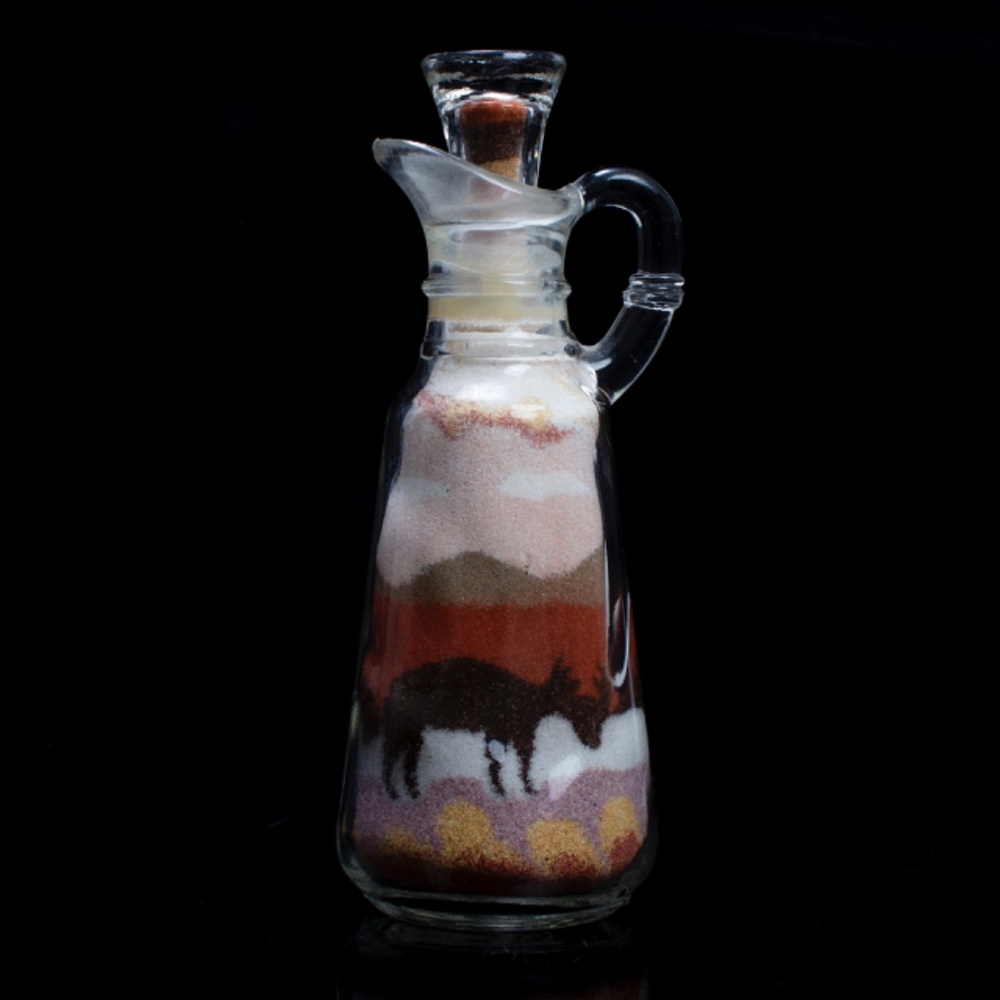 Vintage Sand Art Bottle | Sue Berry Folk Art | Southwestern Home Decor - Picture 2 of 7